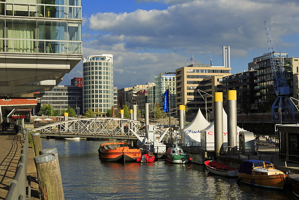 Historic boats, HafenCity District, Hamburg, Germany, Europe