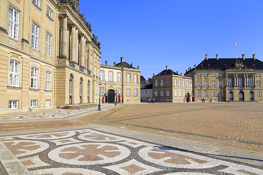 Amalienborg Palace, Copenhagen, Zealand, Denmark, Scandinavia, Europe