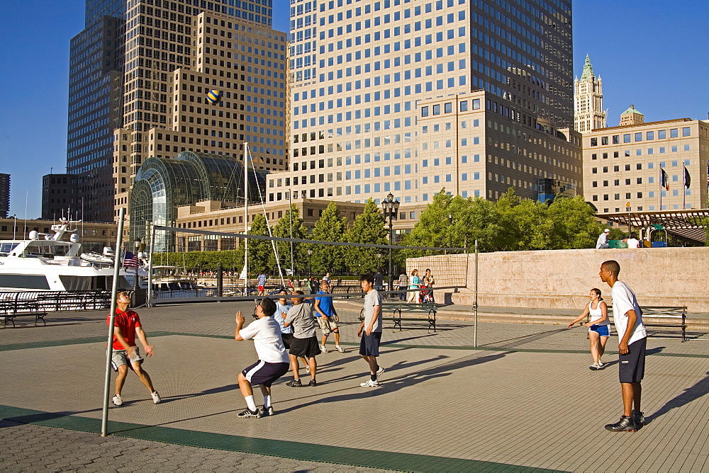 Volley ball court, World Financial Center, Lower Manhattan, New York City, New York, United States of America, North America