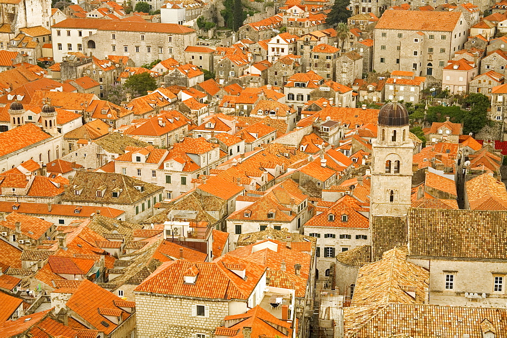 Red tiled roofs, Dubrovnik, Dalmatia, Croatia, Europe