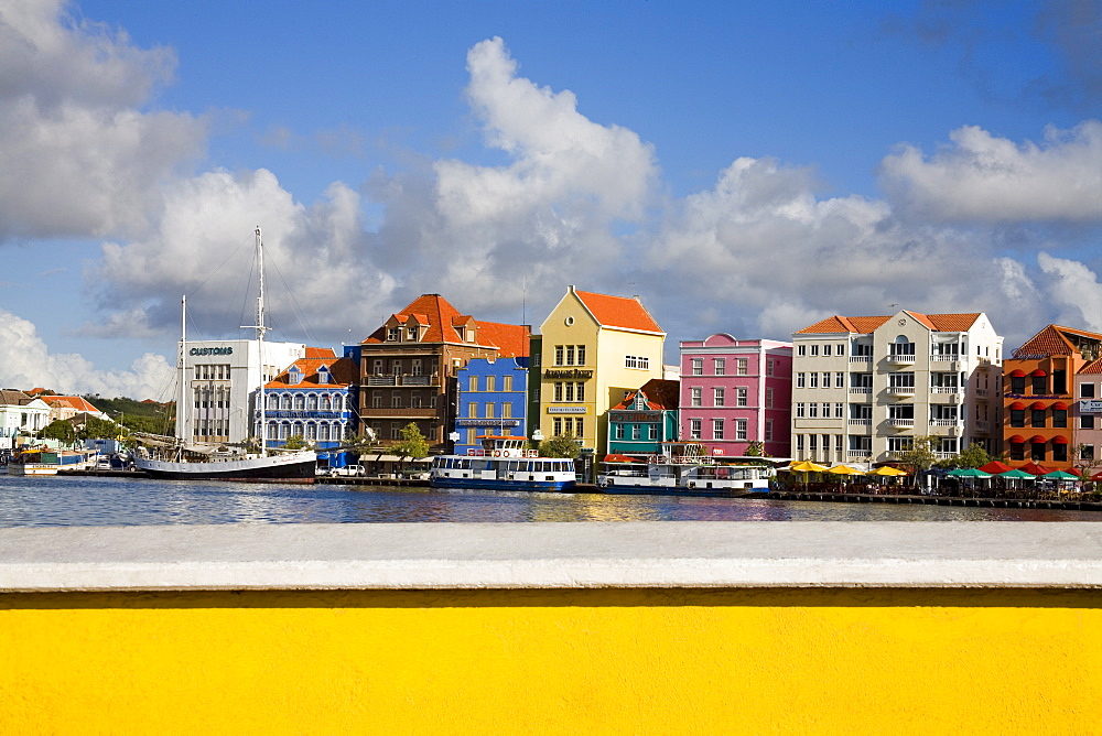 Stores on Handelskade, Punda District, Willemstad, UNESCO World Heritage Site, Curacao, Netherlands Antilles, West Indies, Caribbean, Central America