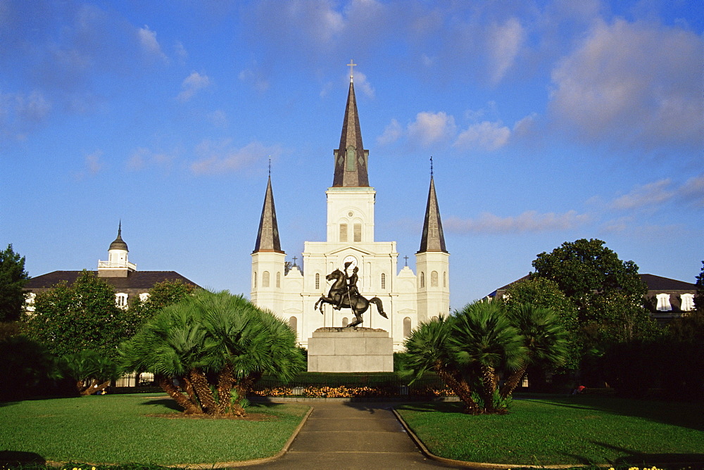 St. Louis Cathedral, Jackson Square, French Quarter, New Orleans, Louisiana, United States of America, North America