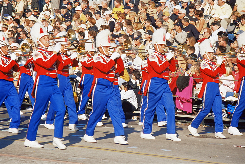 Marching band, Tournament of Roses Parade, Pasadena, California, United States of America, North America