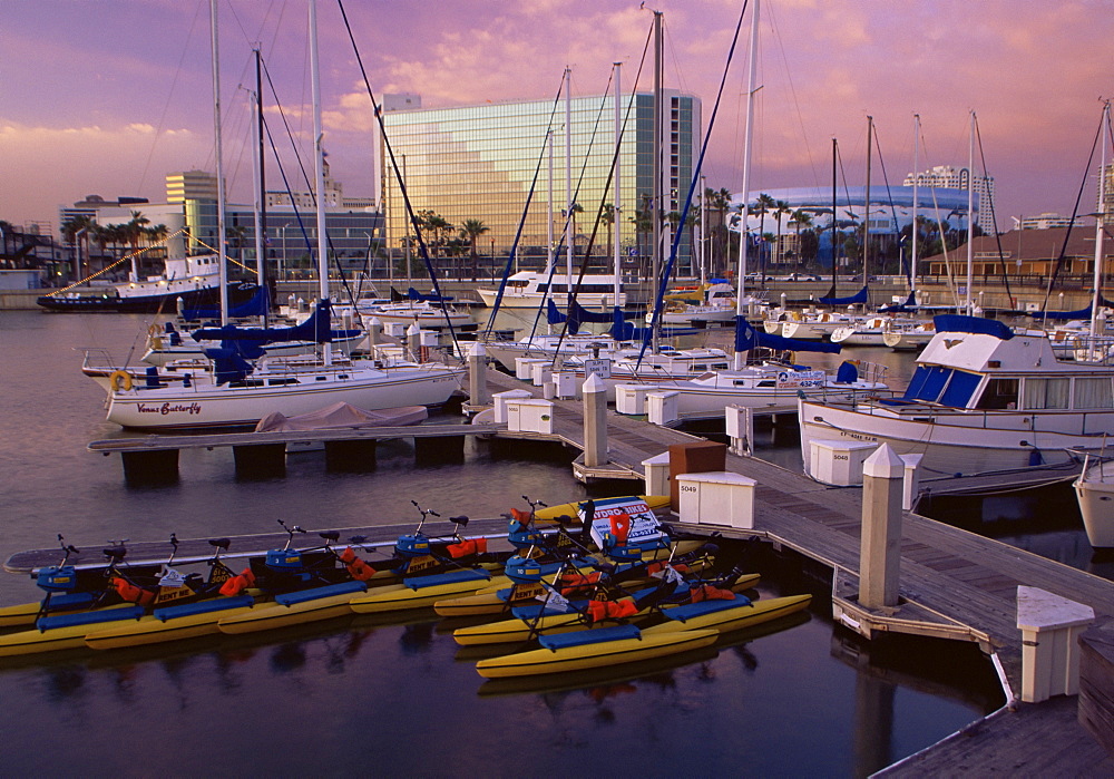 Yacht marina, Seaport Village, Long Beach, California, United States of America, North America