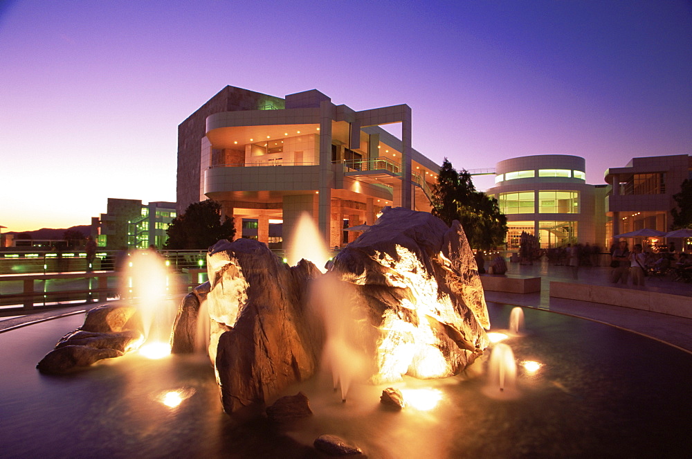 Courtyard fountain, Getty Center, Los Angeles, California, United States of America, North America