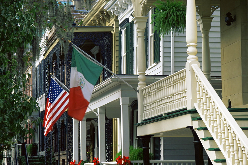 Lincoln Street in historic area, Savannah, Georgia, United States of America, North America