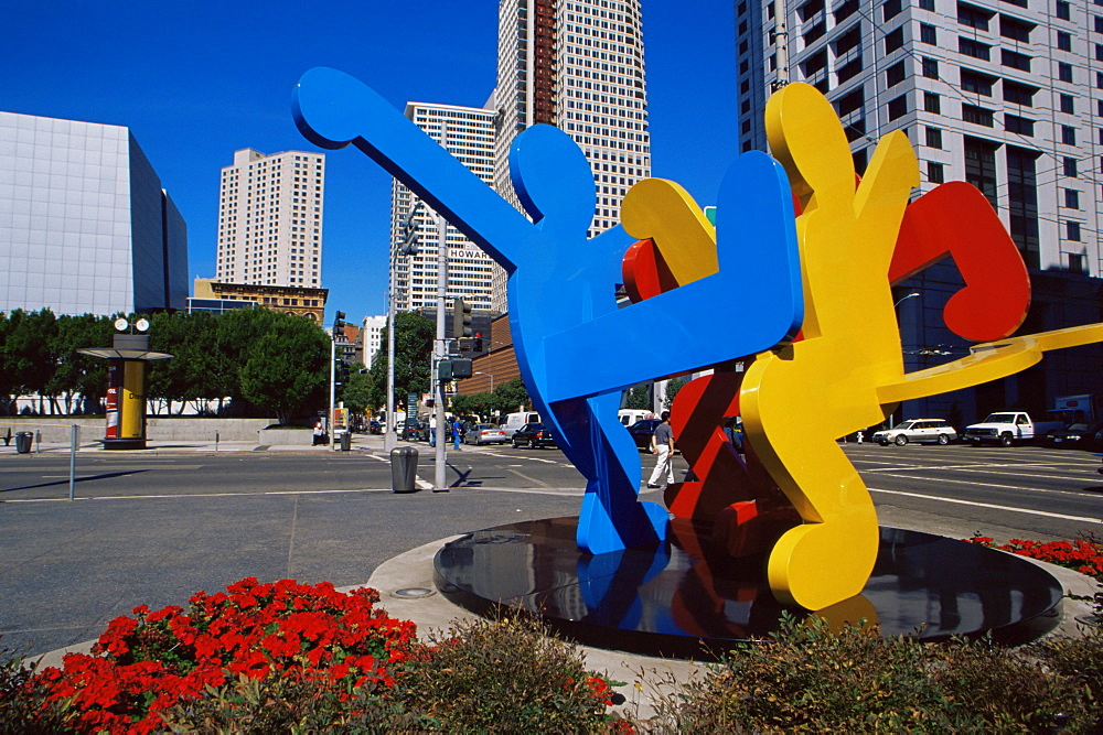 Three Dancing Figures by Keith Haring, Moscone Convention Center, San Francisco, California, United States of America, North America