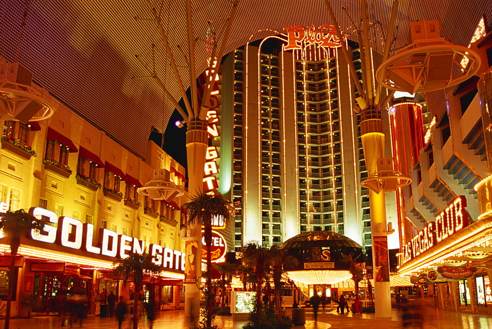 Fremont Street, Downtown, Las Vegas, Nevada, United States of America, North America