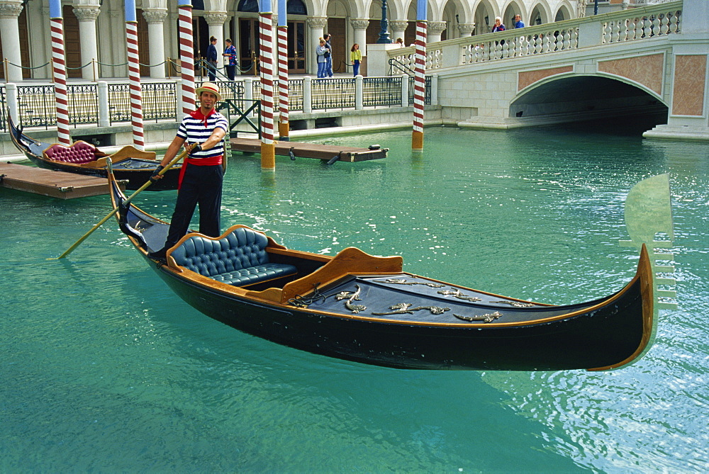 Gondolier, Venetian Resort and Casino, Las Vegas, Nevada, United States of America, North America