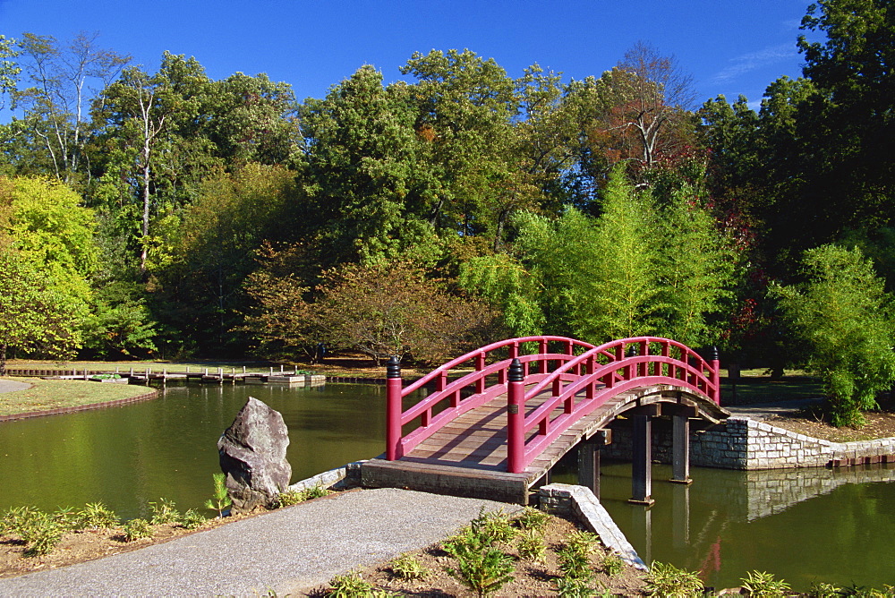 Half Moon Bridge, Memphis Botanic Garden, Memphis, Tennessee, United States of America, North America