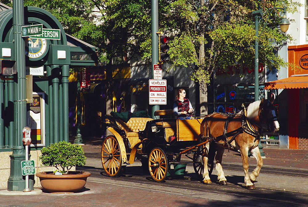 Carriage on Main Street, Memphis, Tennessee, United States of America, North America