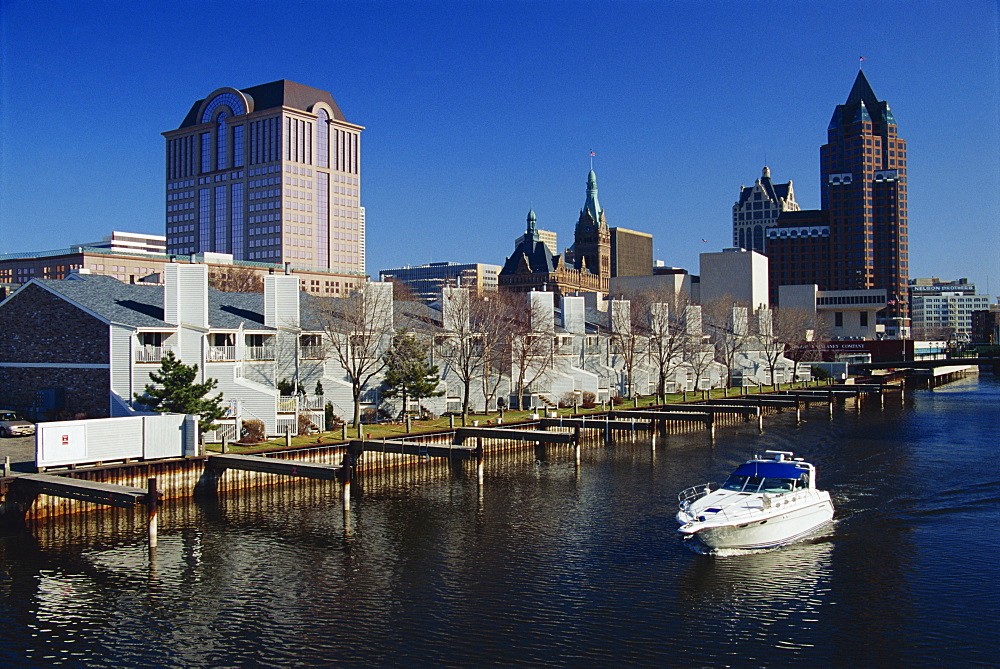 Milwaukee River, Downtown Milwaukee, Wisconsin, United States of America, North America