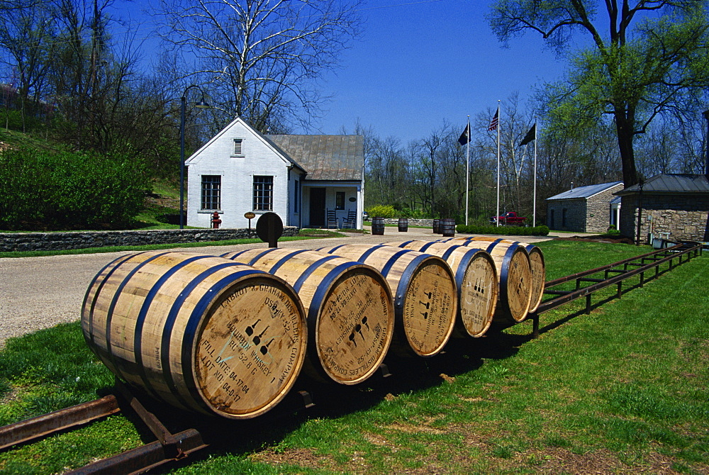 Bourbon whiskey barrels, Woodford Reserve Distillery, Lexington, Kentucky, United States of America, North America