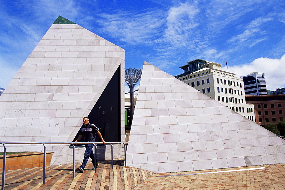 Te Aho A Maui pyramid, Civic centre, Wellington, North Island, New Zealand, Pacific