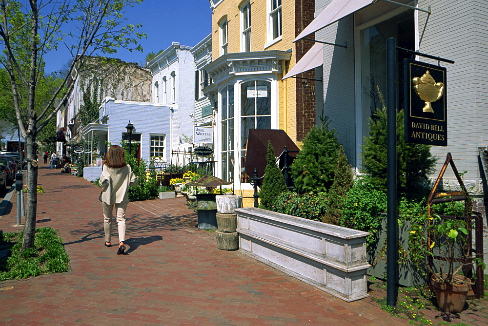 Antique stores, Wisconsin Avenue, Georgetown, Washington D.C., United States of America, North America