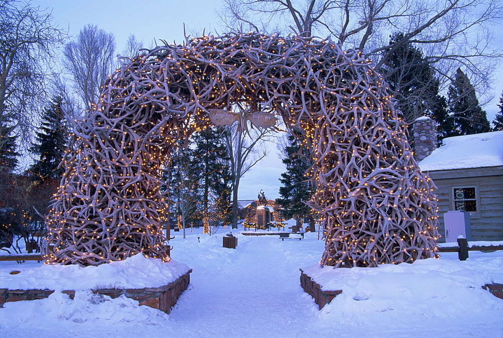 Antler Arch, Town Square, Jackson, Wyoming, United States of America, North America