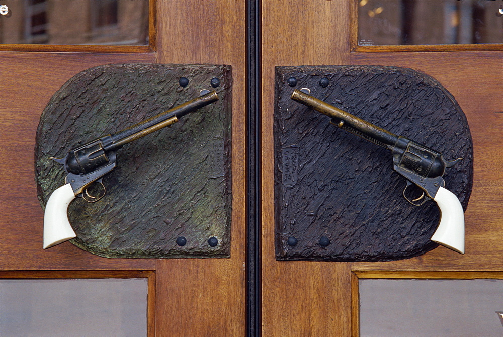 Door handles, Downtown Jackson, Wyoming, United States of America, North America