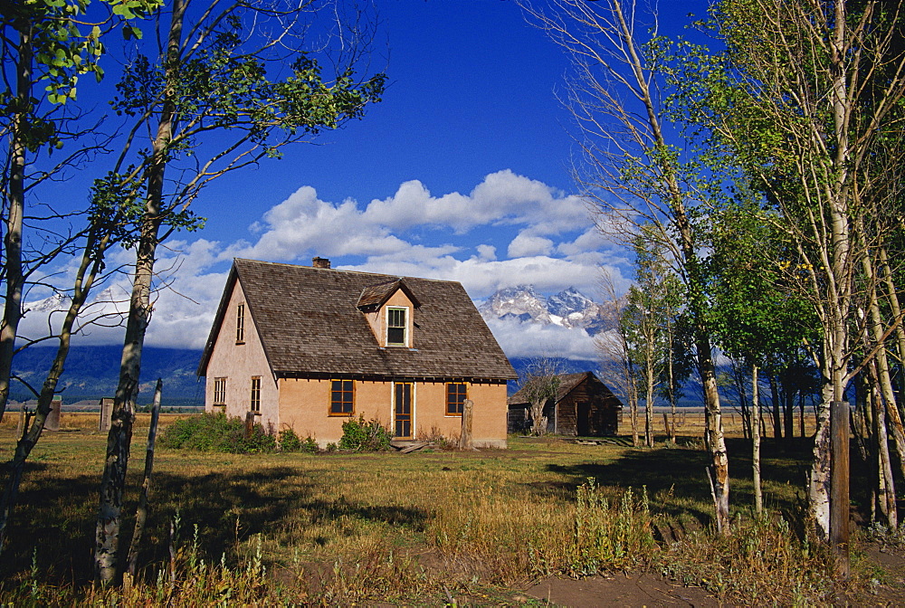 Mormon Row farm, Grand Teton National Park, Wyoming, United States of America, North America