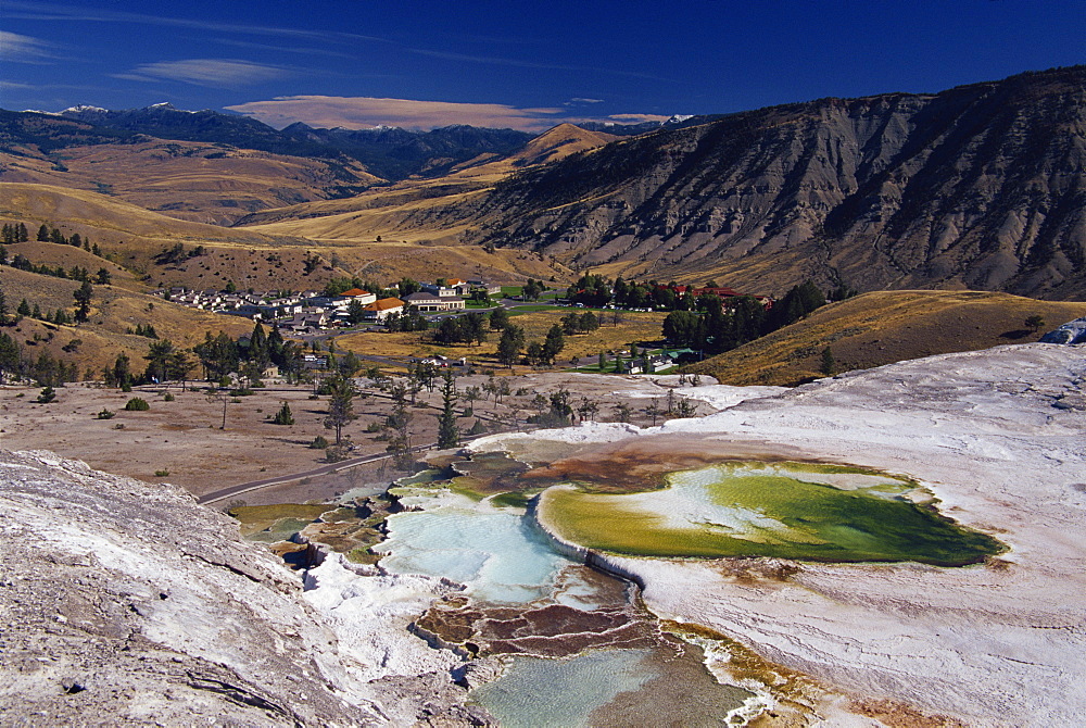 Main terrace, Mammmoth Hot Springs area, Yellowstone National Park, UNESCO World Heritage Site, Wyoming, United States of America, North America