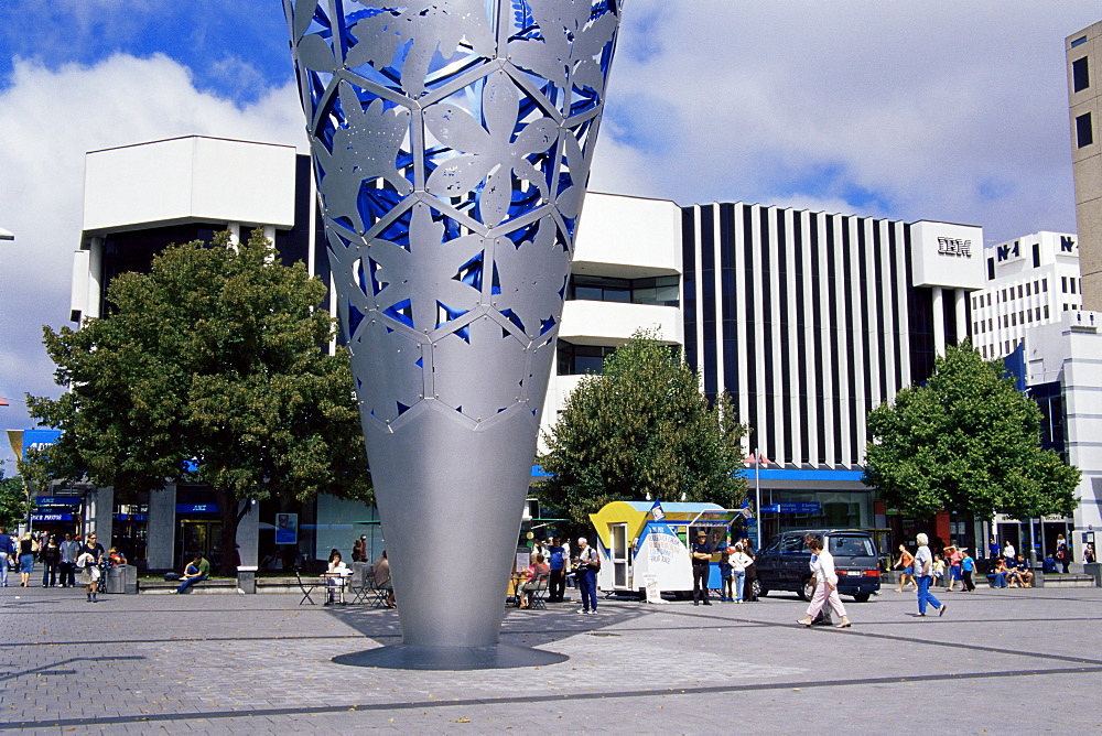 Chalice, sculpture by Neil Dawson, Cathedral Square, Christchurch, Canterbury, South Island, New Zealand, Pacific