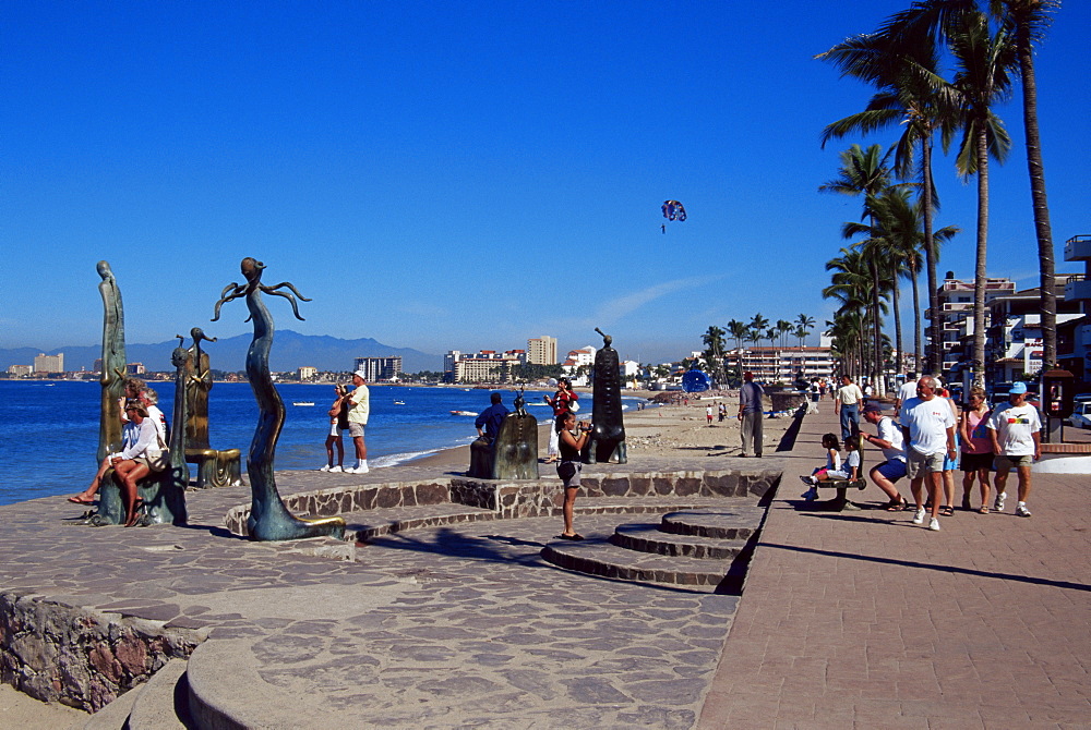 Baroque sculpture, Malecon, Puerto Vallarta, Jalisco State, Mexico, North America