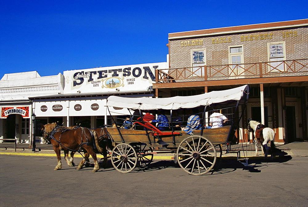 Wagon on Allen Street, Tombstone, Arizona, United States of America, North America