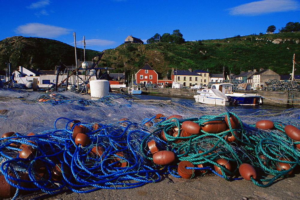 Fishing nets, Passage East village, County Waterford, Munster, Republic of Ireland, Europe