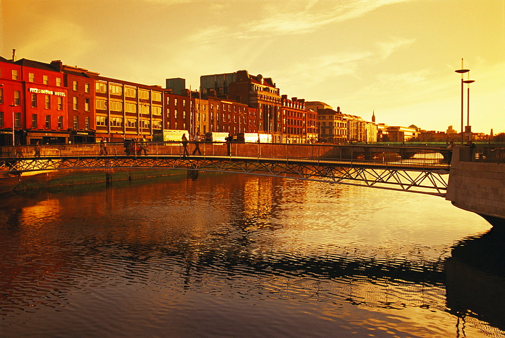 Millennium Bridge over River Liffey, Dublin City, Republic of Ireland, Europe