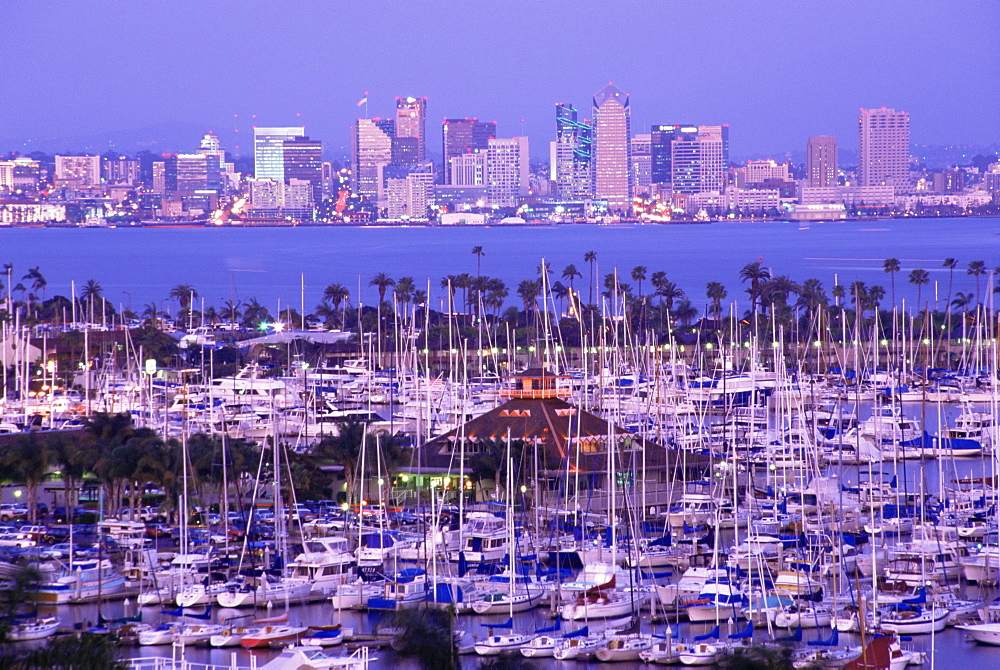 City skyline from Point Loma, San Diego, California, United States of America, North America