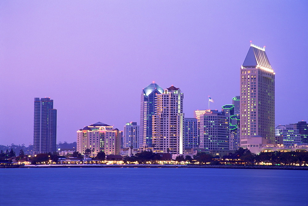 City skyline in 2004 viewed from Coronado Island, San Diego, California, United States of America, North America