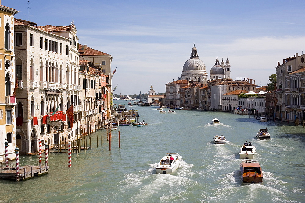 Grand Canal and Santa Maria in distance, Venice, UNESCO World Heritage Site, Veneto, Italy, Europe