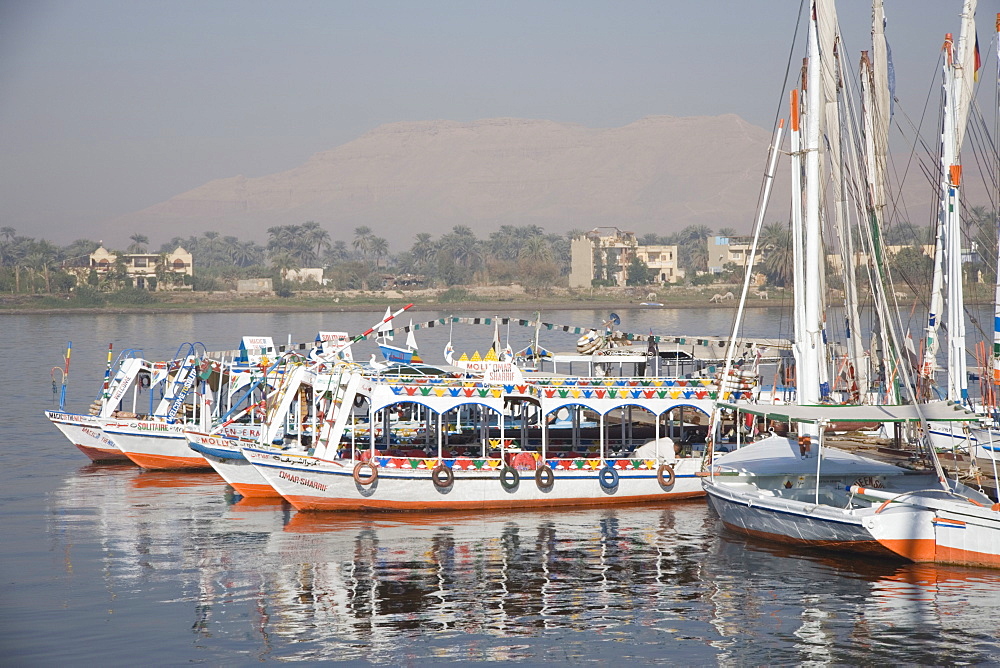 Tourist boats, Luxor, Egypt, North Africa, Africa