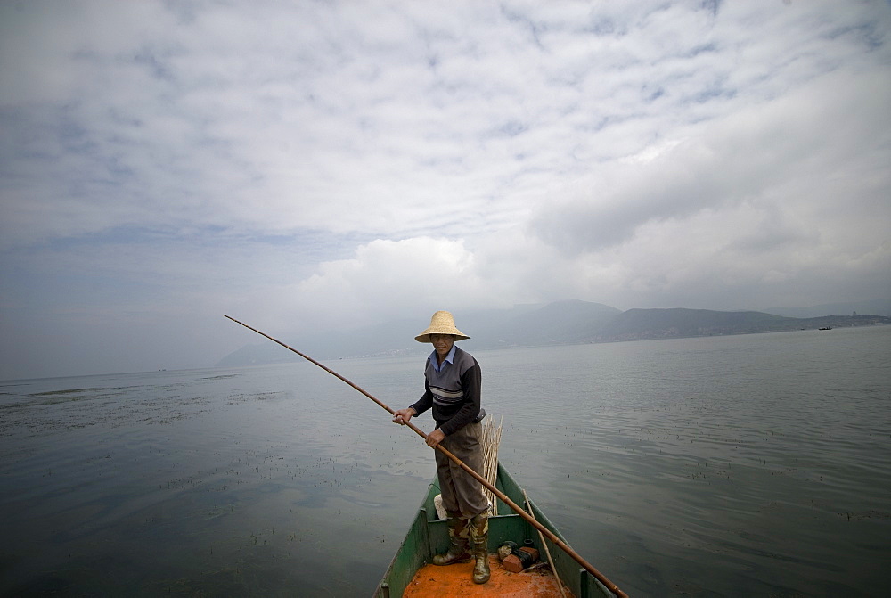 Cormorant fisherman, Erhai Lake, Dali, Yunnan, China, Asia