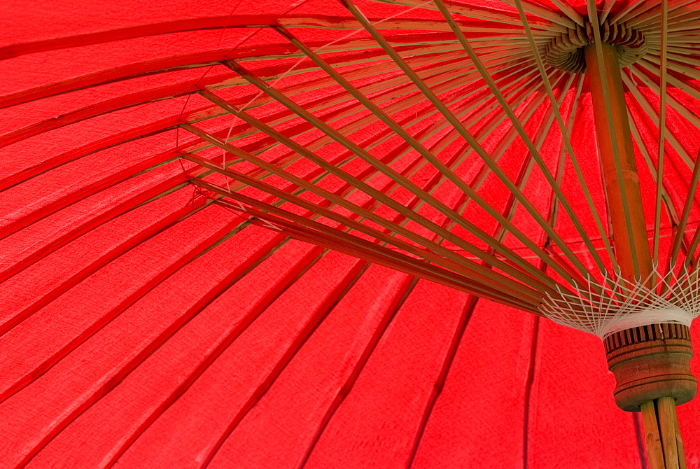 Red umbrella, Chiang Mai, Thailand, Southeast Asia, Asia