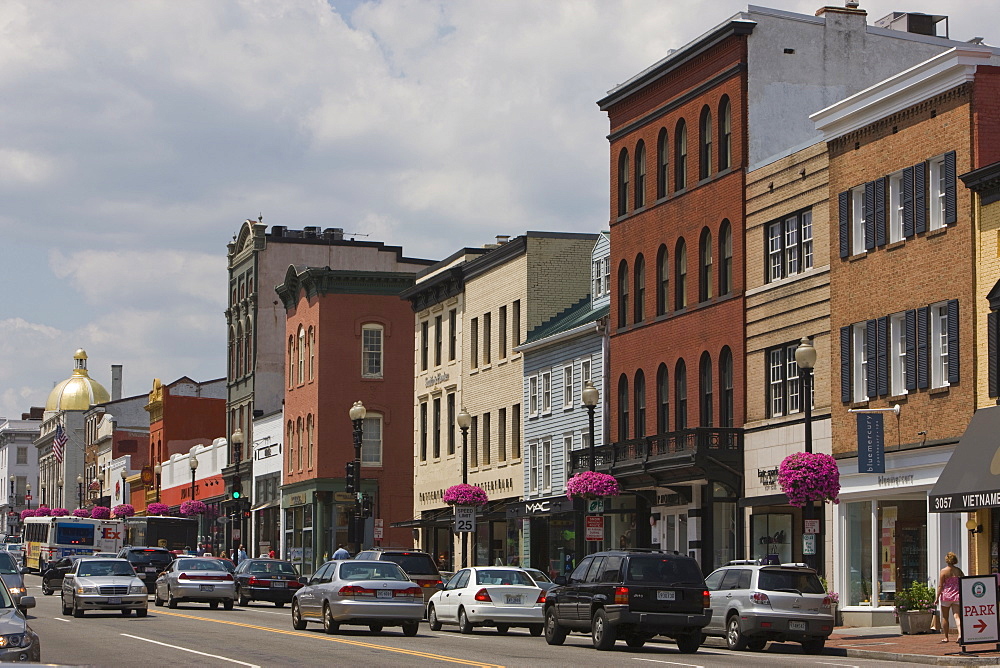 Street scene, Georgetown, Washington D.C., United States of America, North America