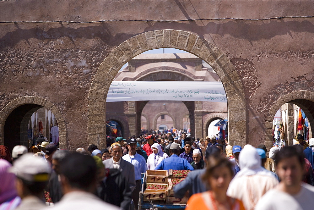 Crowd in the Medina, Essaouira, Morocco, North Africa, Africa