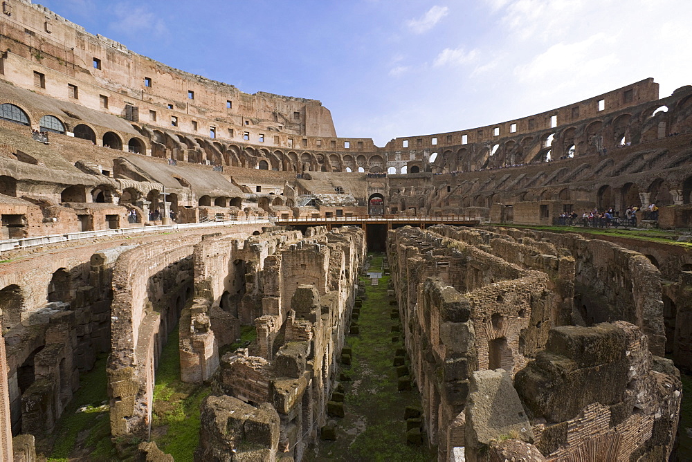 Inside the Colosseum amphitheatre, UNESCO World Heritage Site, Rome, Lazio, Italy, Europe