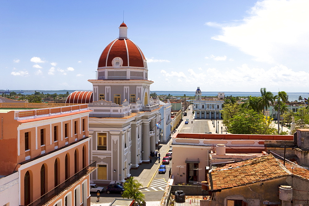 The colourful dome of the Ayuntamiento (City Hall) and Parque Marti, Cienfuegos, UNESCO World Heritage Site, Cienfuegos Province, Cuba, West Indies, Central America