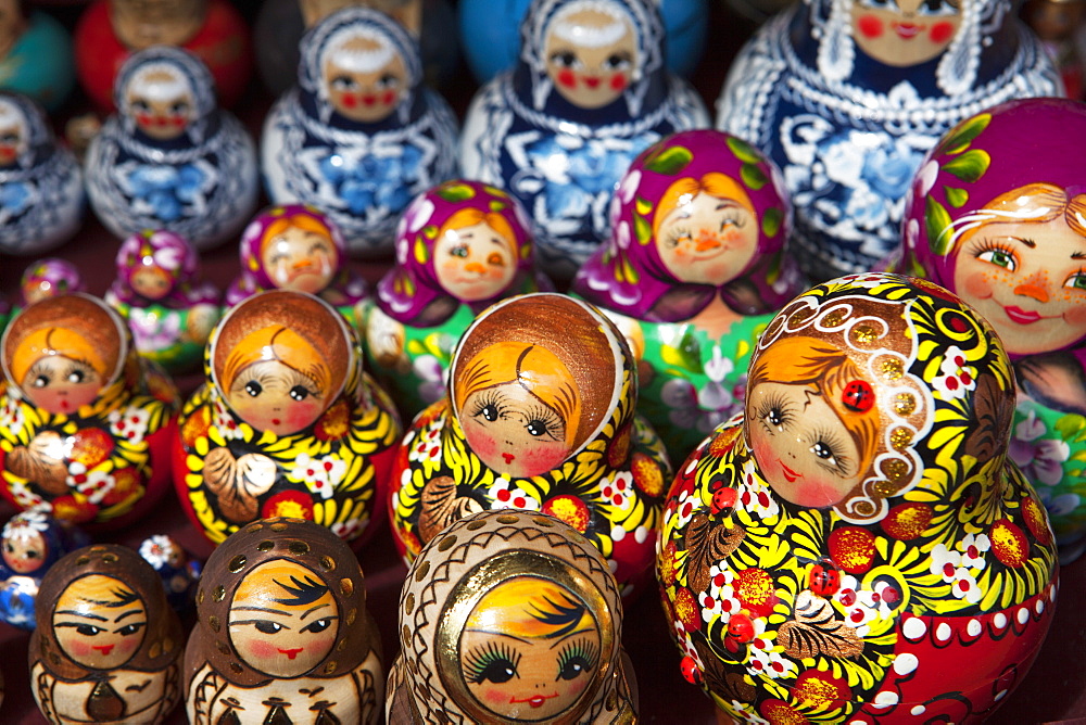 Decorative Russian dolls for sale, St. Petersburg, Russia, Europe