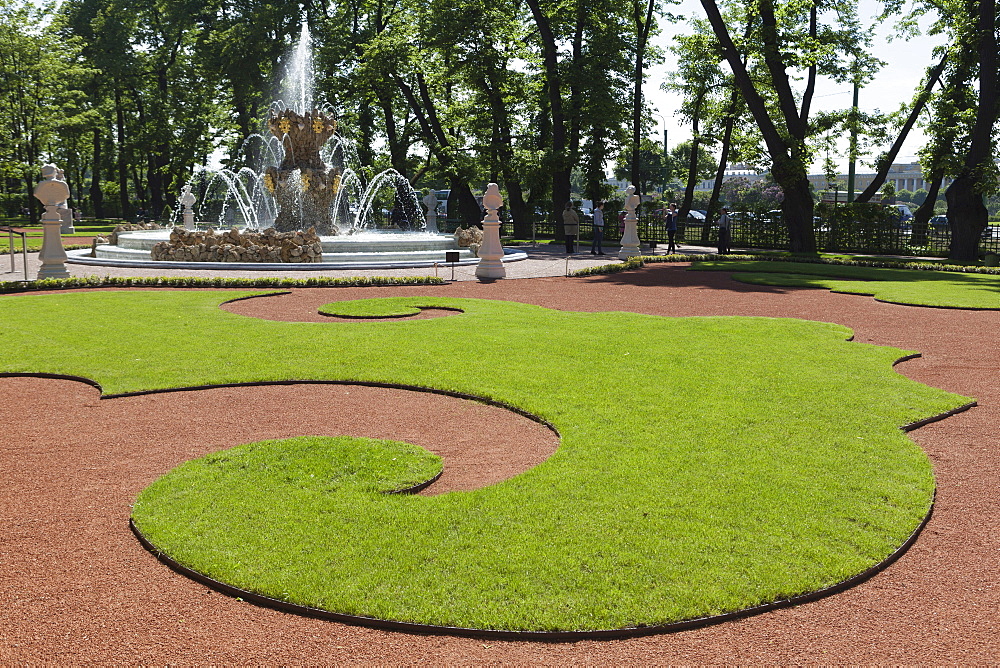 A fountain in the Summer Garden, St. Petersburg, Russia, Europe