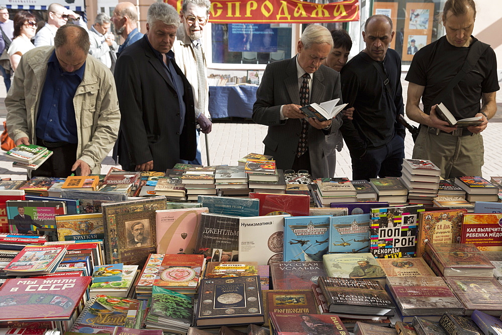 Arbat street book stall, Moscow, Russia, Europe