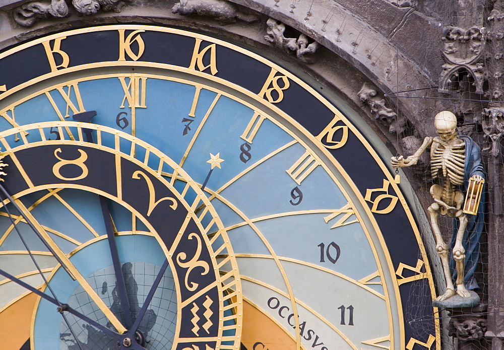 Astronomical clock, Town Hall, Old Town Square, Old Town, Prague, Czech Republic, Europe