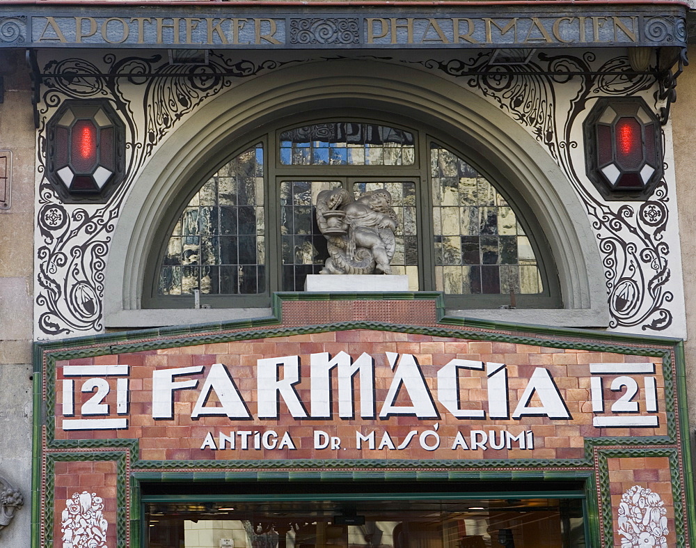 Farmacia Sign, Barcelona, Catalonia, Spain, Europe