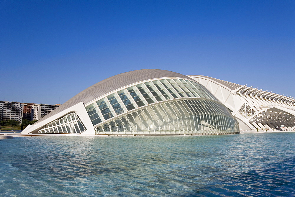 L'Hemisferic, The Hemisphere, IMAX, Cinema, Ciutat de les Arts i de les Ciencies, City of Arts and Sciences, Valencia, Mediterranean, Costa del Azahar, Spain, Europe