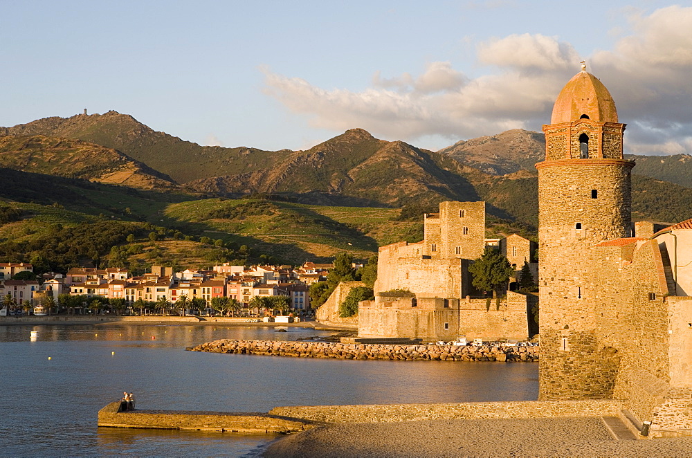 Morning light, Eglise Notre-Dame-des-Anges, Collioure, Pyrenees-Orientales, Languedoc, France, Europe