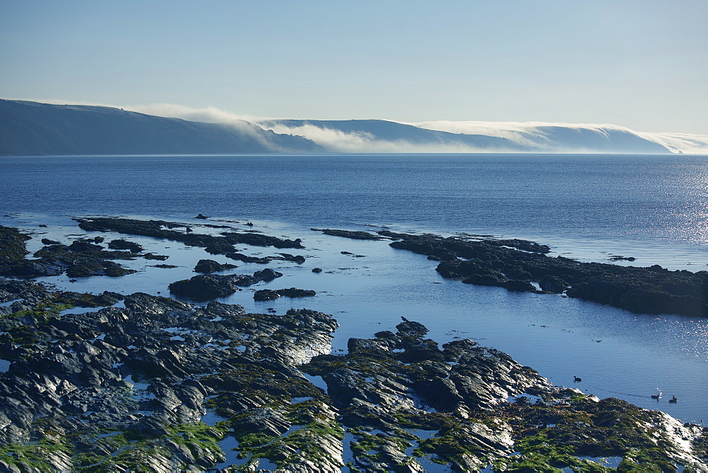 Mist rolling from the hills at dawn, Looe, Cornwall, England, United Kingdom, Europe