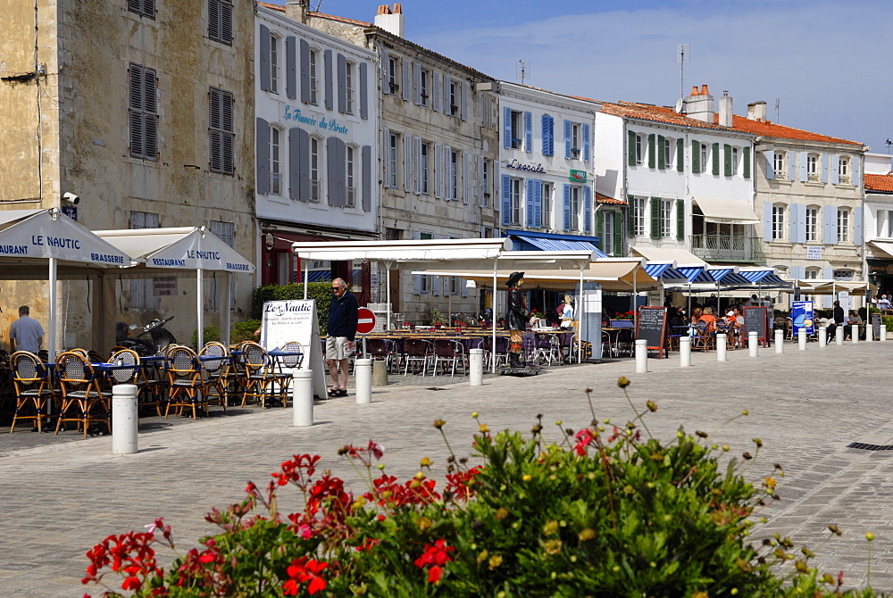 Harbour quayside, La Flotte, Ile de Re, Charente-Maritime, France, Europe