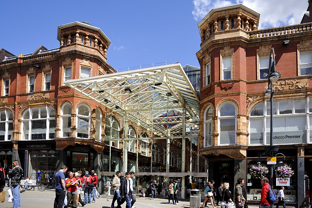 Entrance to the Victoria Quarter Shopping Arcade, Briggate, Leeds, West Yorkshire, England, United Kingdom, Europe