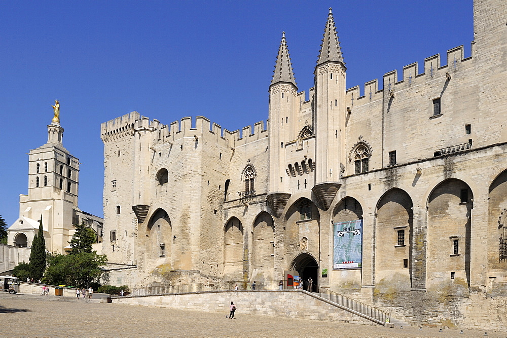 Notre Dame des Doms Cathedral and Palais des Papes, UNESCO World Heritage Site, Avignon, Provence, France, Europe