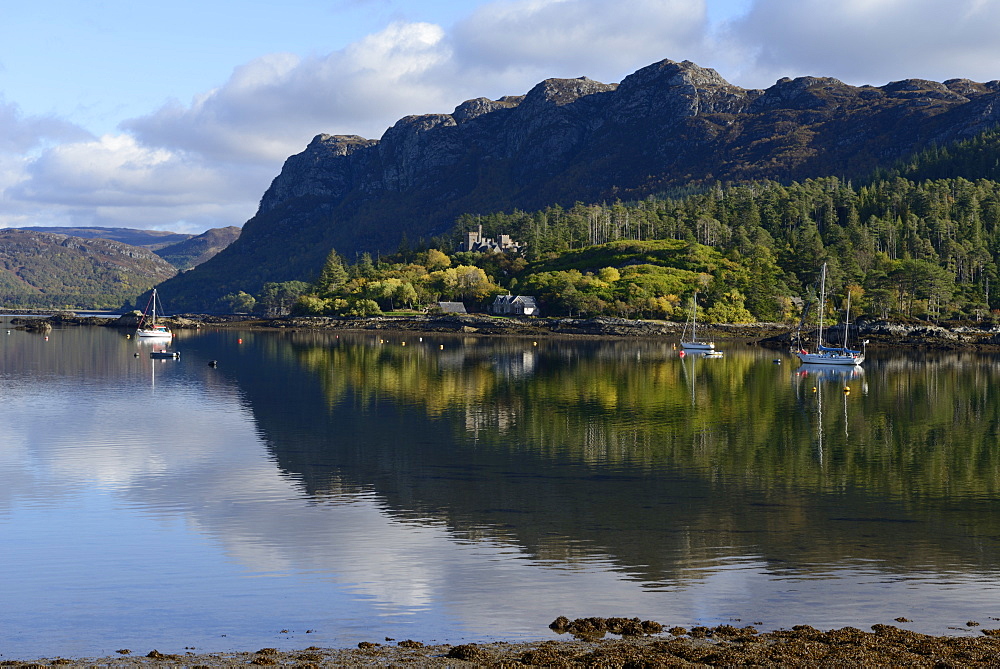 View of Loch Carron from Plockton village, Highlands, Scotland, United Kingdom, Europe 